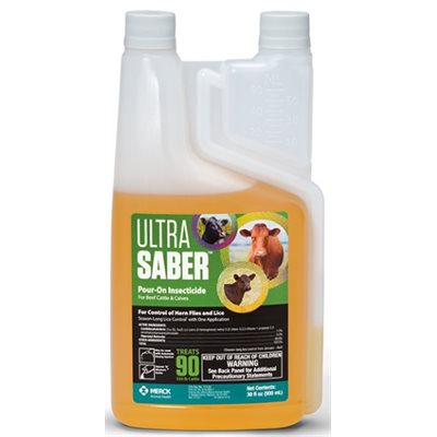 Intervet Ultra Saber™ Pour-On Insecticide, 32 oz, For Beef Cattle